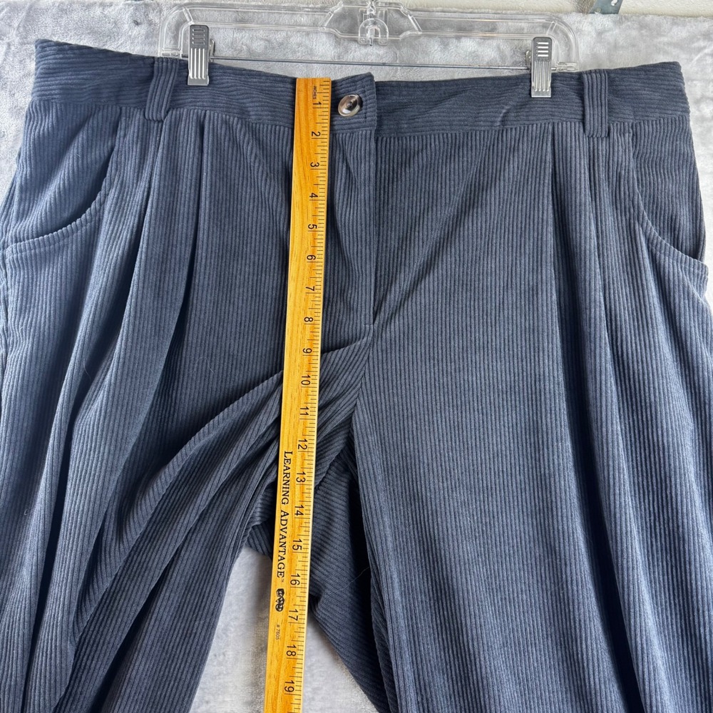 Halara Corduroy Pants Women 2X Gray Pleated Wide Leg High Rise (1734) - Picture 7 of 10